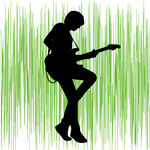 吉他演奏者剪影