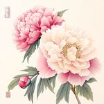 双朵牡丹绽放图
