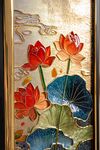 中式浮雕荷花装饰画