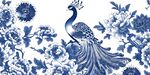 青花孔雀花卉图案设计