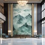 中式大厅山水壁画装饰