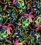 多彩植物图案无缝背景