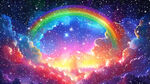 儿童房梦幻彩虹星空