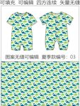 恐龙图案 纱布连体服 卡通印花