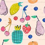 手绘多彩水果图案背景