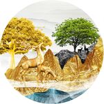 金山麋鹿圆形装饰画