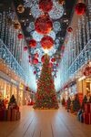 商场圣诞装饰营造节日氛围