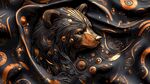 黑金熊形艺术纹理图案