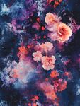 梦幻水彩花卉抽象背景图