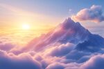 云海之上的壮丽山峰日出