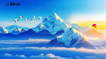 雪山日出