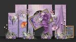 紫色油画婚礼