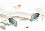 水墨荷塘