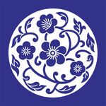 矢量缠枝梅花花卉圆形传统图案