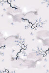 水墨风梅花雪景图案