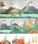 手绘恐龙天车