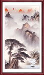 竖幅国画山水