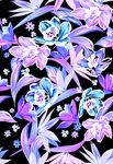 梦幻蓝紫花卉图案设计
