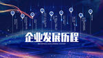 蓝色创意科技企业发展历程文化墙