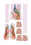 孔雀图案服饰套装设计稿