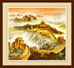 高清万里长城国画电视背景墙
