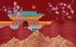 中式古风建筑与山水景致