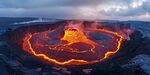 炽热火山口的壮丽景象