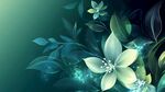 梦幻绿调花卉背景图