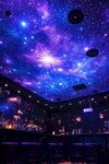 梦幻星空主题酒吧天花板