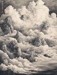 水墨云海间的巍峨山川