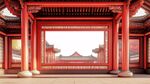 中式红亭古风建筑景观