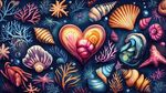 梦幻海洋贝壳珊瑚之心