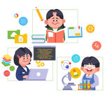 儿童线上教育在线教育听课做实验