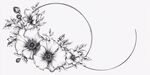 花卉环绕的简约圆形图案
