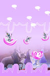 梦幻粉色系卡通场景画面