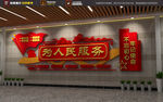 为人民服务党建文化墙
