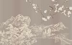 中式水墨山水花鸟图景