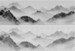 激光镂空冲孔板山水意境图