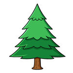 卡通风格绿色圣诞树