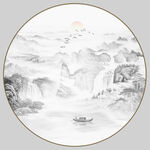圆形山水画