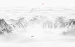 新中式水墨山水画