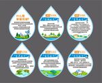 水滴形环保主题标签设计