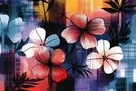 抽象花卉图案艺术画作