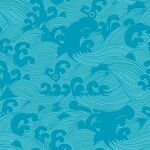青绿色海浪纹中式图案