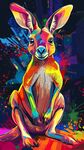 彩色袋鼠插画 活力满满