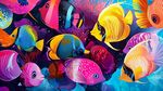 梦幻多彩海底热带鱼群