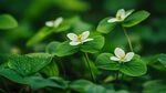 翠绿丛中的素雅白花