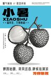 小暑荔枝时节创意海报