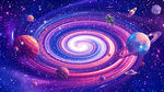 梦幻宇宙星系漩涡景观