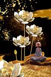 禅意莲花图